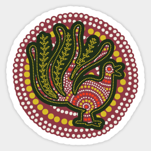 Awesome Aboriginal Art Lyre Bird Sticker